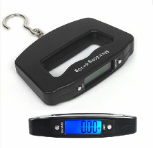 เครื่องชั่งน้ำหนักกระเป๋าเดินทางดิจิตอลแบบพกพาขนาด 50 กก. 10 กรัม